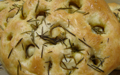 garlic and rossamery focaccia